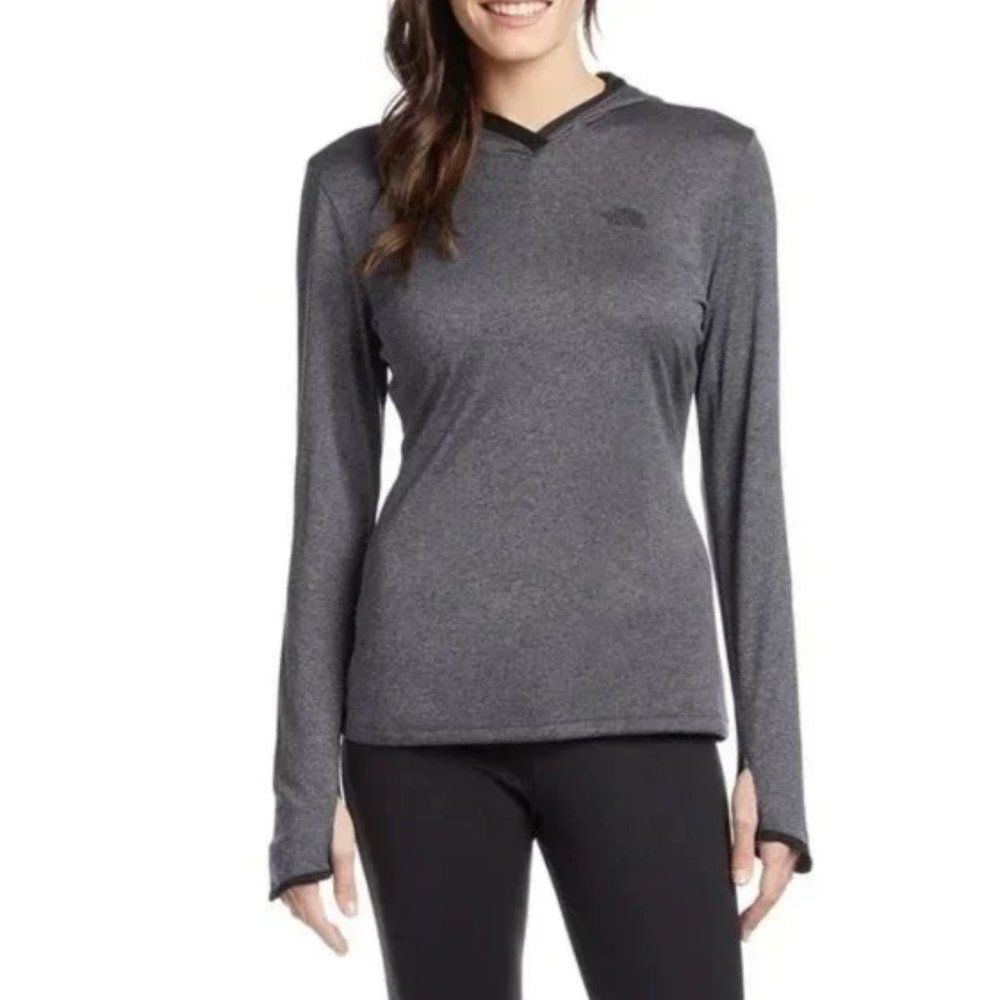 New The North Face Reactor Hoodie Womens Black & Gray